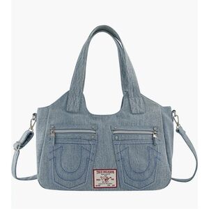 True Religion Light Blue Denim Shoulder Bag